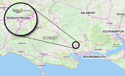 Approximate area covered, Dorset, Hampshire, Somerset, Wiltshire